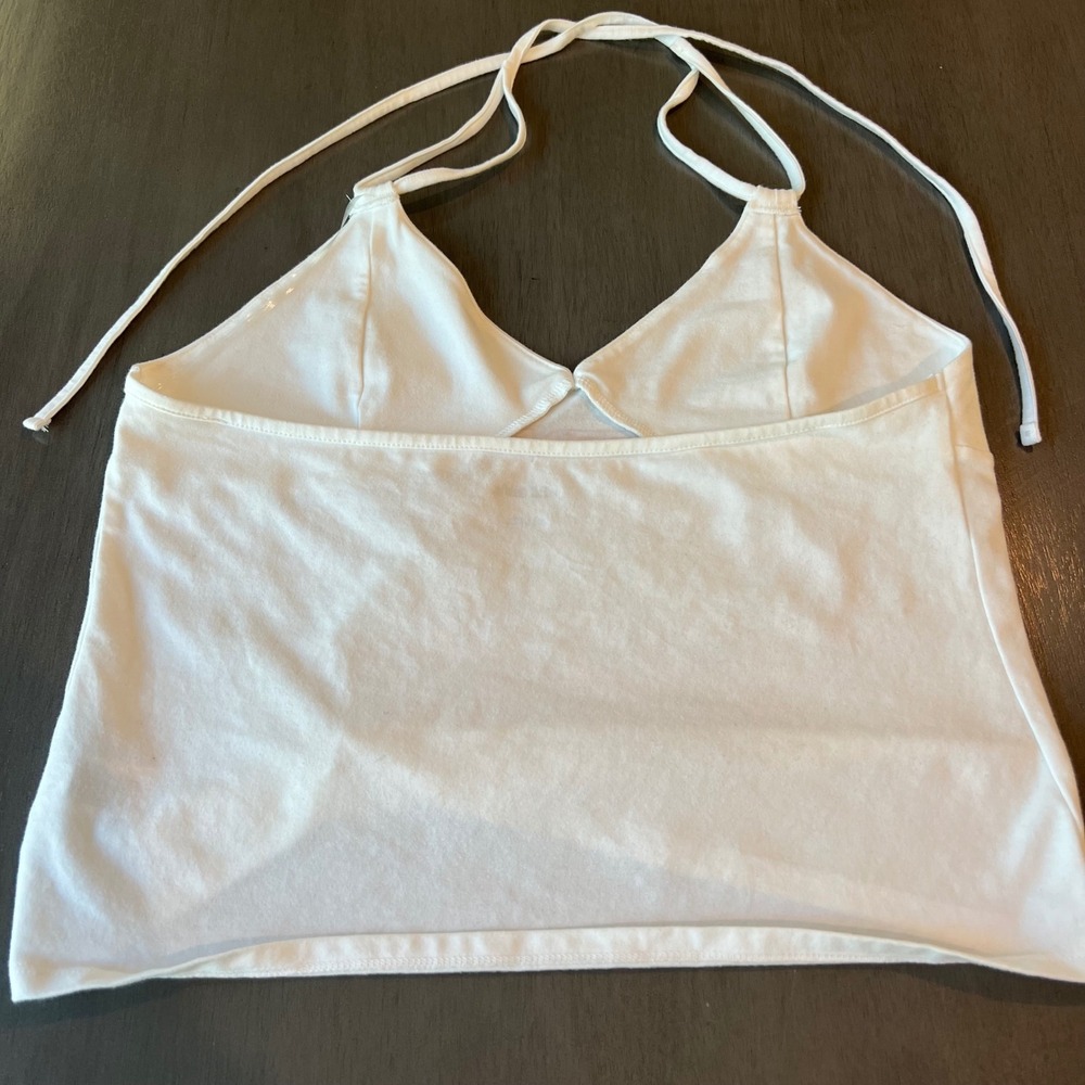 Wild Fable White Cherry Graphic Halter Top Cropped Cami Retro Hippie Large - Picture 3 of 7
